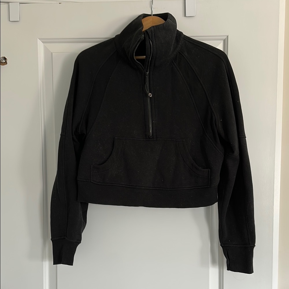 Lululemon Black Scuba Quarter-Zip Pullover